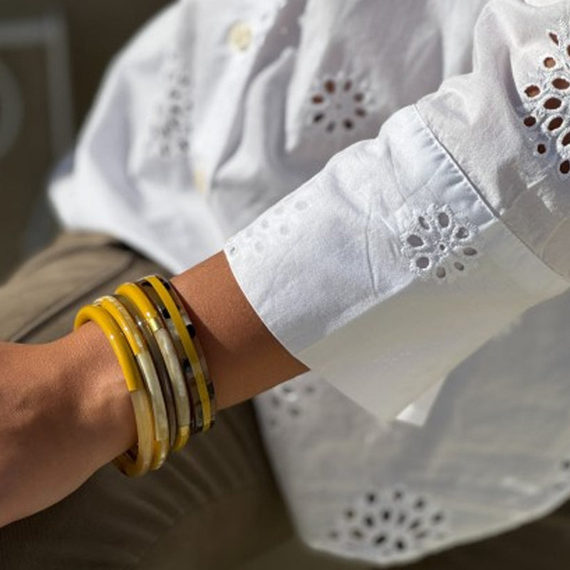 Buffle Horn Bracelet mustard C89 Maison Kizo