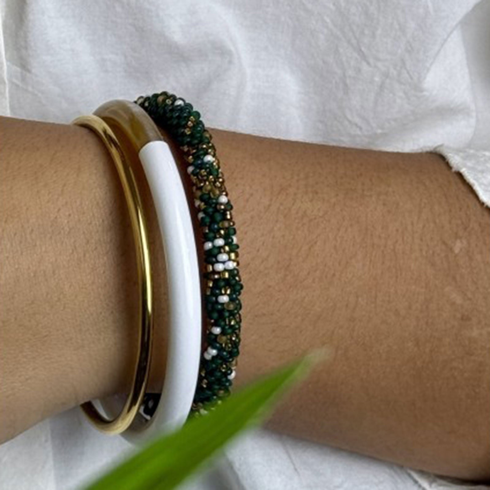 Buffle Horn Bracelet white C13 Maison Kizo