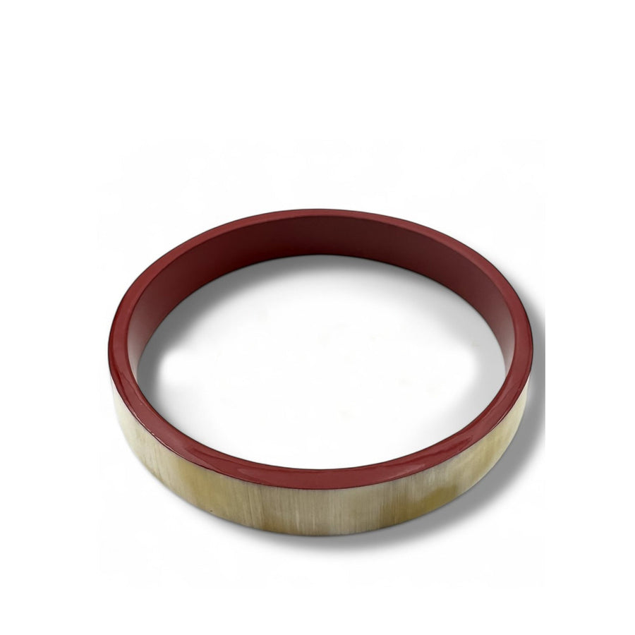 Flat Buffle Horn Bracelet bordeaux Maison Kizo