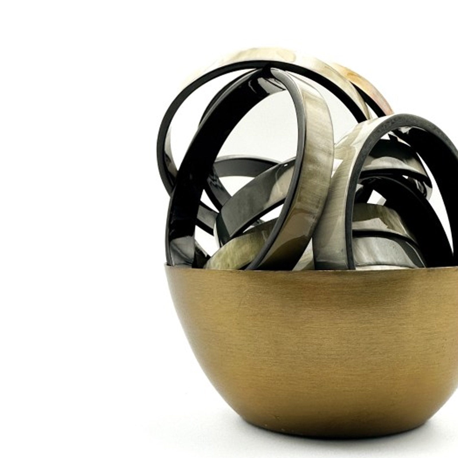 Flat Buffle Horn Bracelet noir Maison Kizo