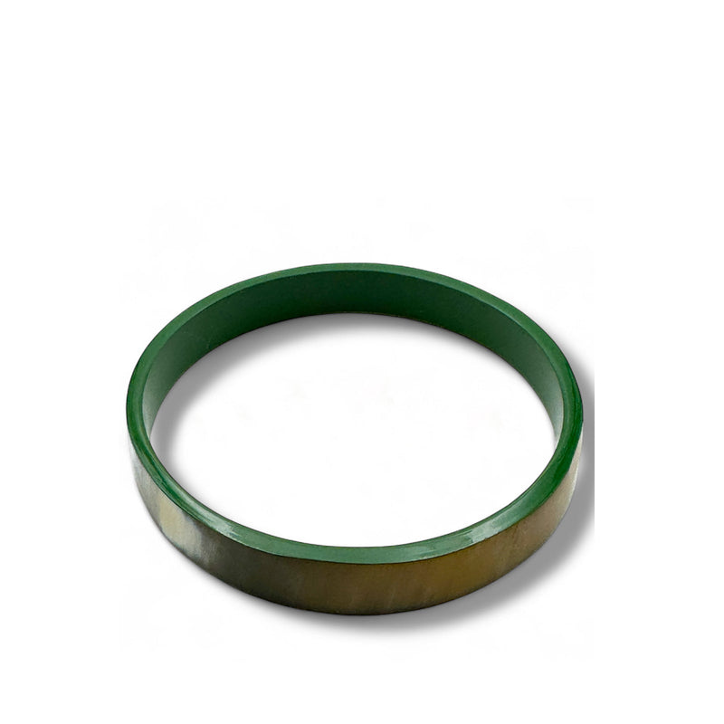 Flat Buffle Horn Bracelet vert sapin C40 Maison Kizo
