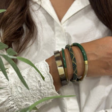 Flat Buffle Horn Bracelet vert sapin C40 Maison Kizo
