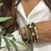 Flat Buffle Horn Bracelet vert sapin C40 Maison Kizo