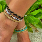 Nepalese Anklet black/gold Maison Kizo