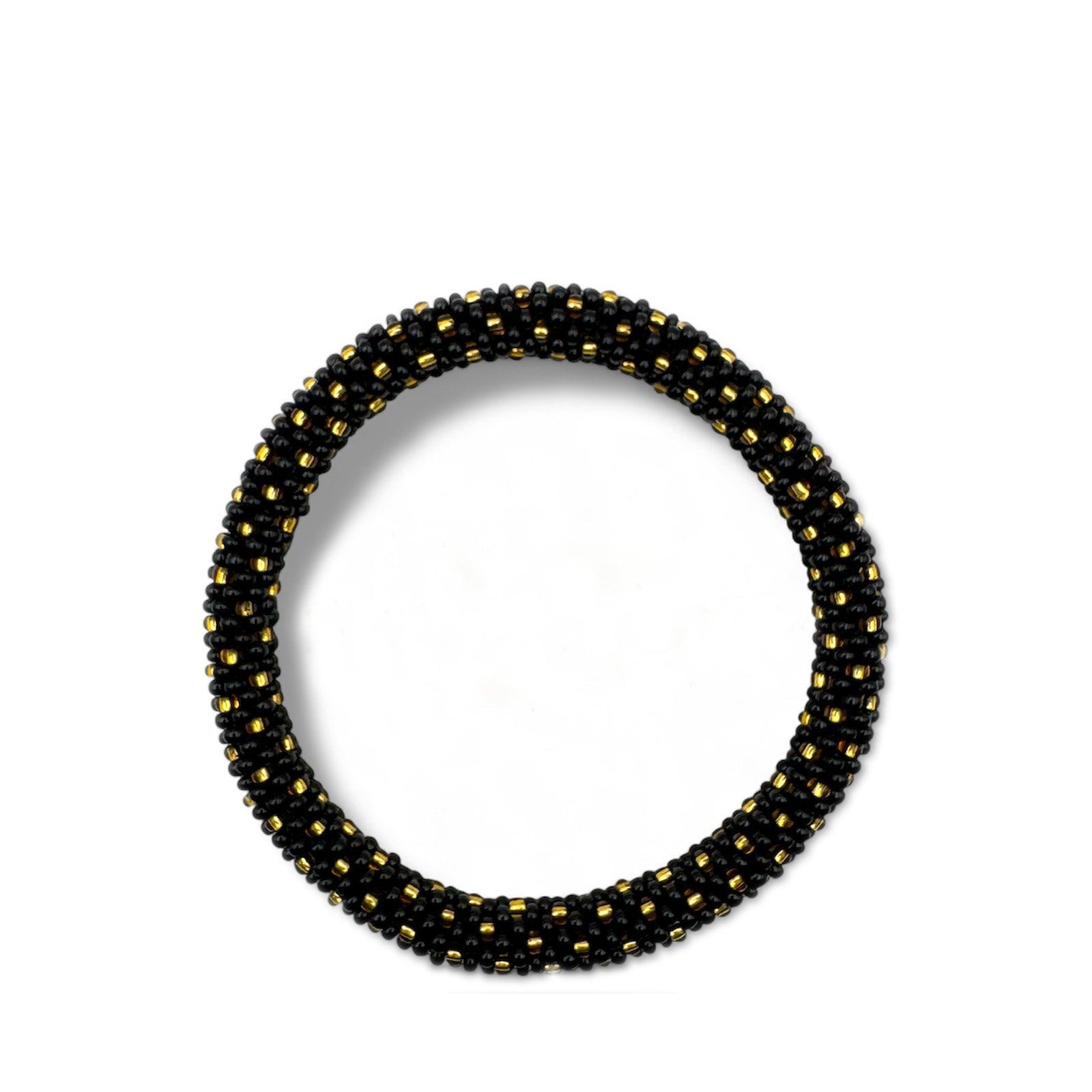 Nepalese Bracelet black/gold beads Maison Kizo