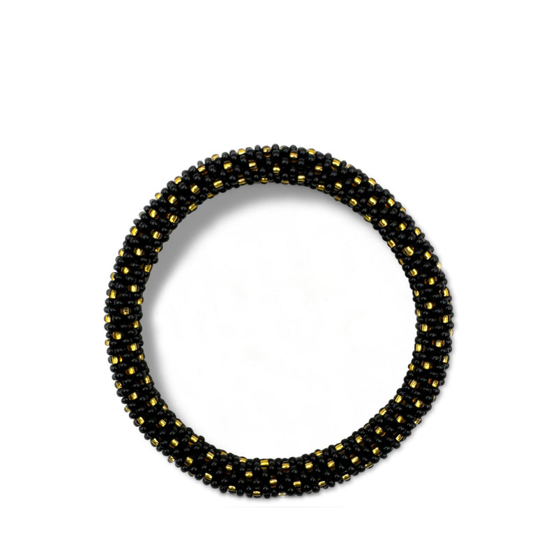 Nepalese Bracelet black/gold beads Maison Kizo
