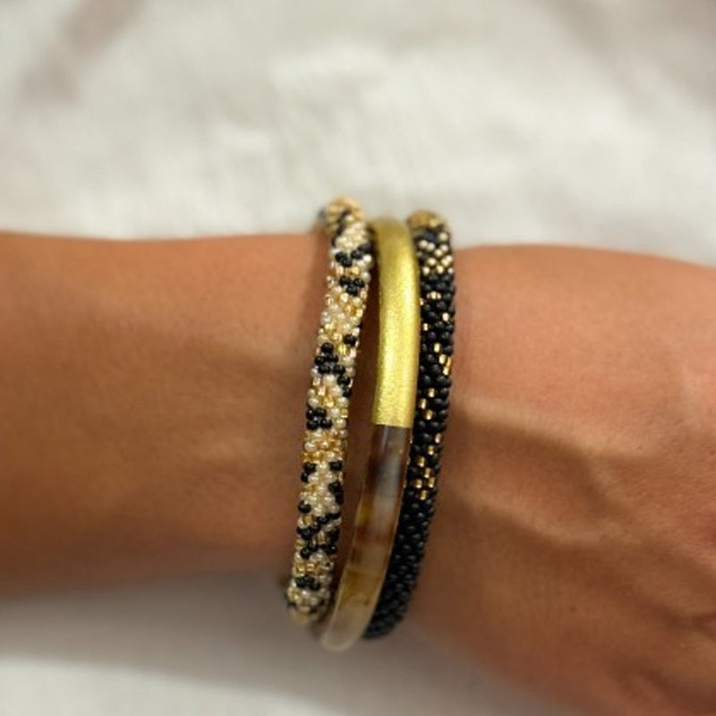 Nepalese Bracelet black/gold pattern Maison Kizo