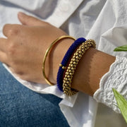 Nepalese Bracelet blue golden beads Maison Kizo