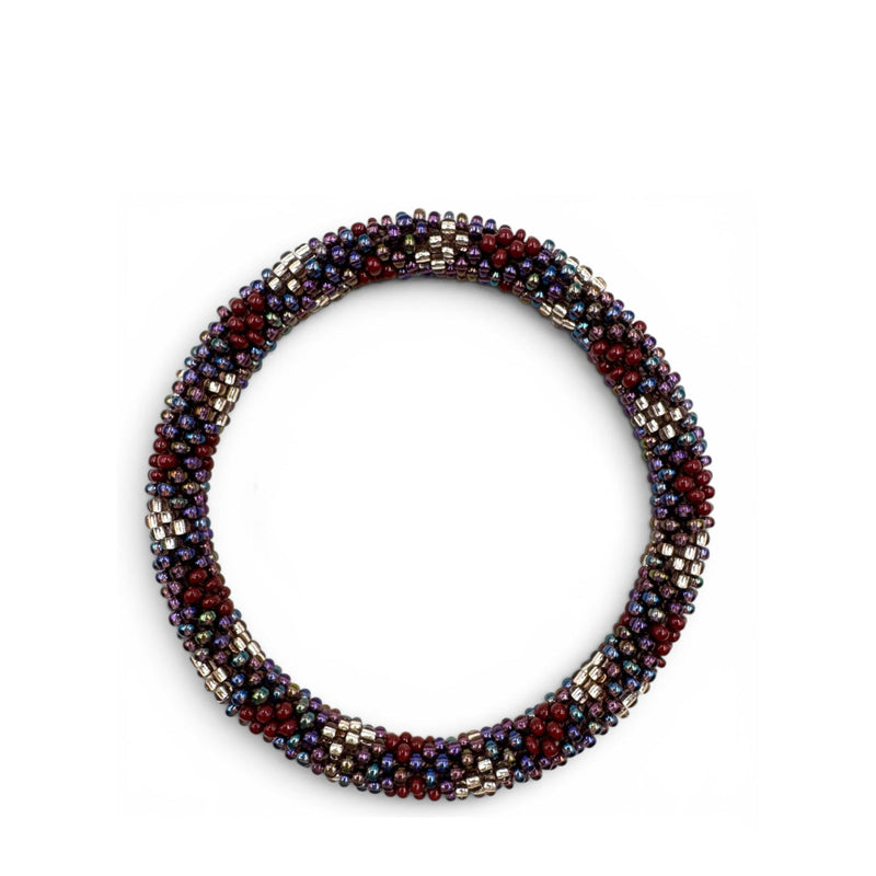 Nepalese Bracelet burgundy/purple/gold F24