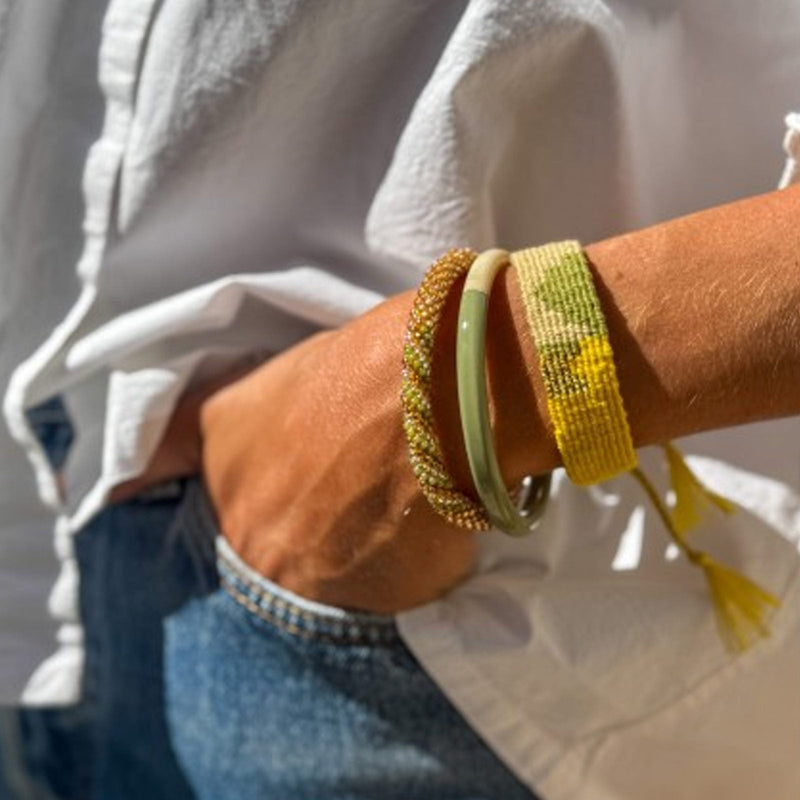 Nepalese Bracelet champagne/pistachio Maison Kizo