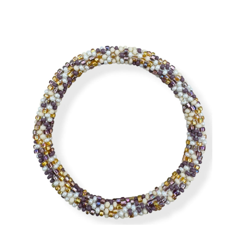 Nepalese Bracelet creme/purple/gold B20