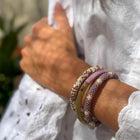 Nepalese Bracelet creme/purple/gold B20