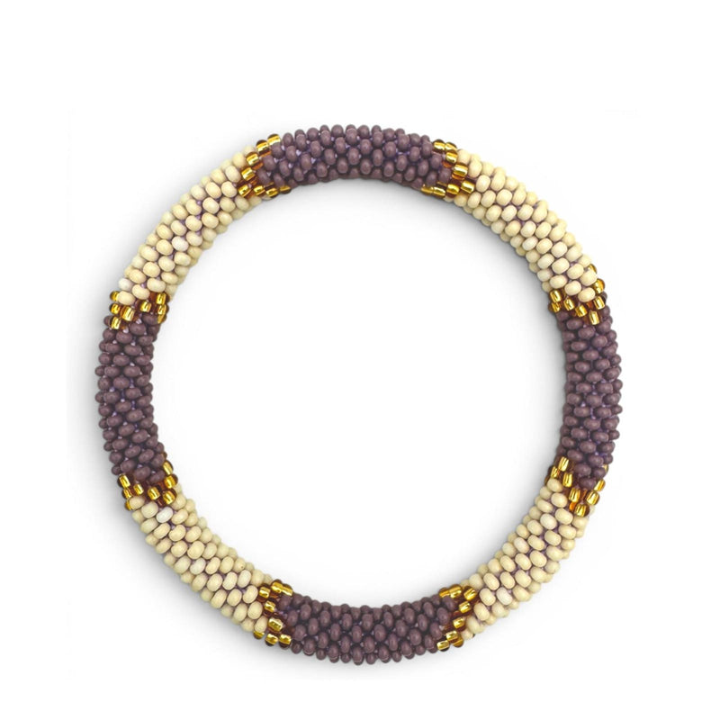 Nepalese Bracelet creme/purple/gold V12