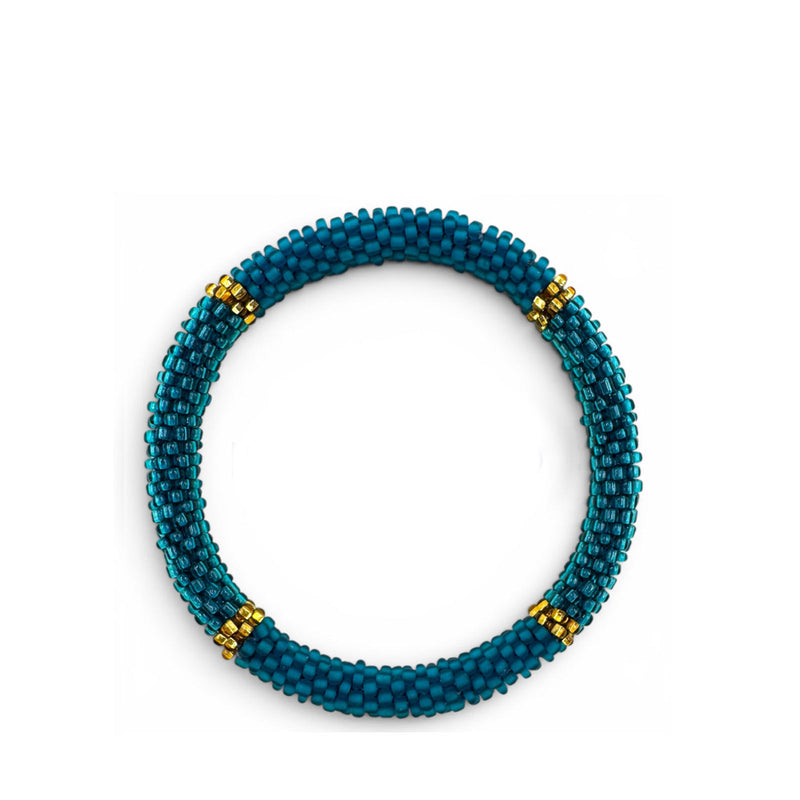 Nepalese Bracelet dark turqoise/gold F13