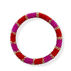 Nepalese Bracelet flamingo/gold beads E47 Maison Kizo