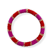 Nepalese Bracelet flamingo/gold beads E47 Maison Kizo