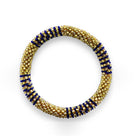 Nepalese Bracelet gold blue stripes Maison Kizo