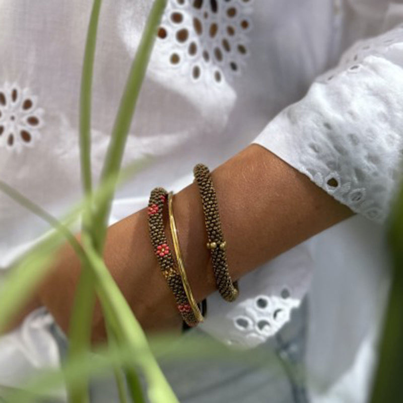 Nepalese Bracelet golden beads Maison Kizo