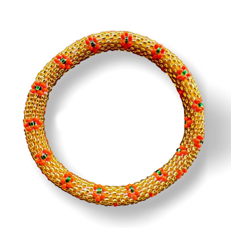 Nepalese Bracelet orange flower Maison Kizo