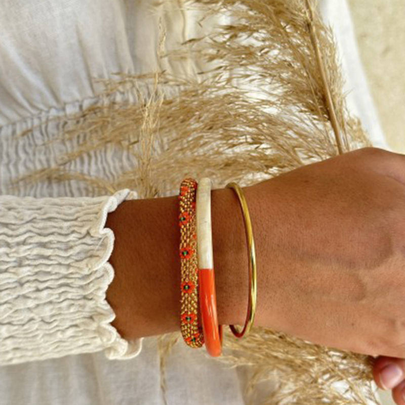 Nepalese Bracelet orange flower Maison Kizo