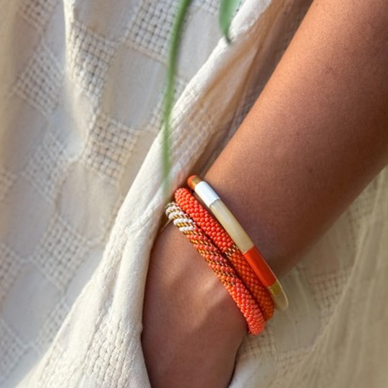 Nepalese Bracelet orange/gold E64 Maison Kizo