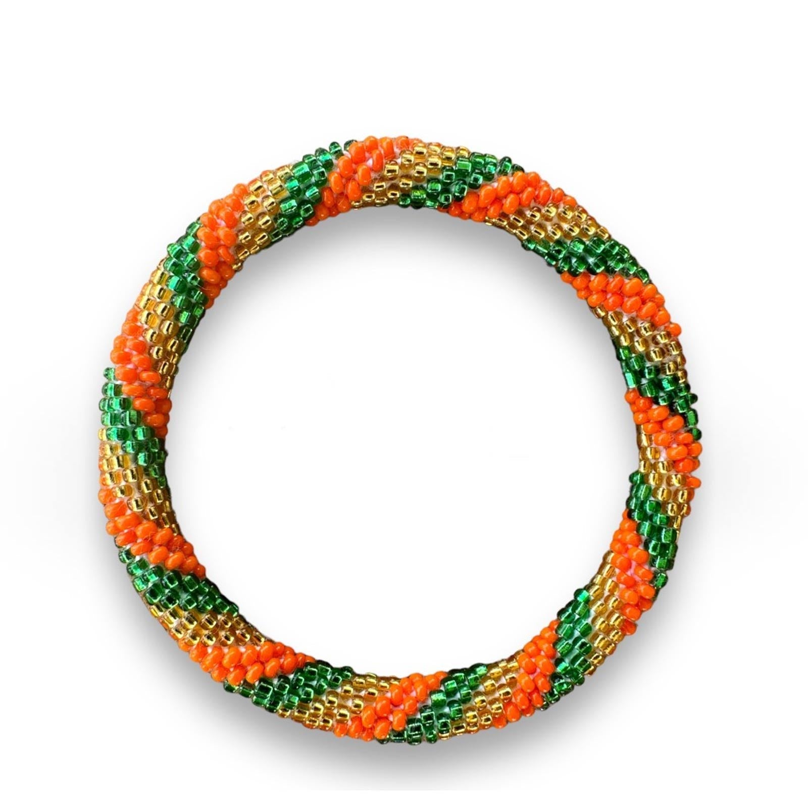 Nepalese Bracelet orange/green/gold oblique Maison Kizo