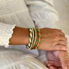 Nepalese Bracelet orange/green/gold oblique Maison Kizo