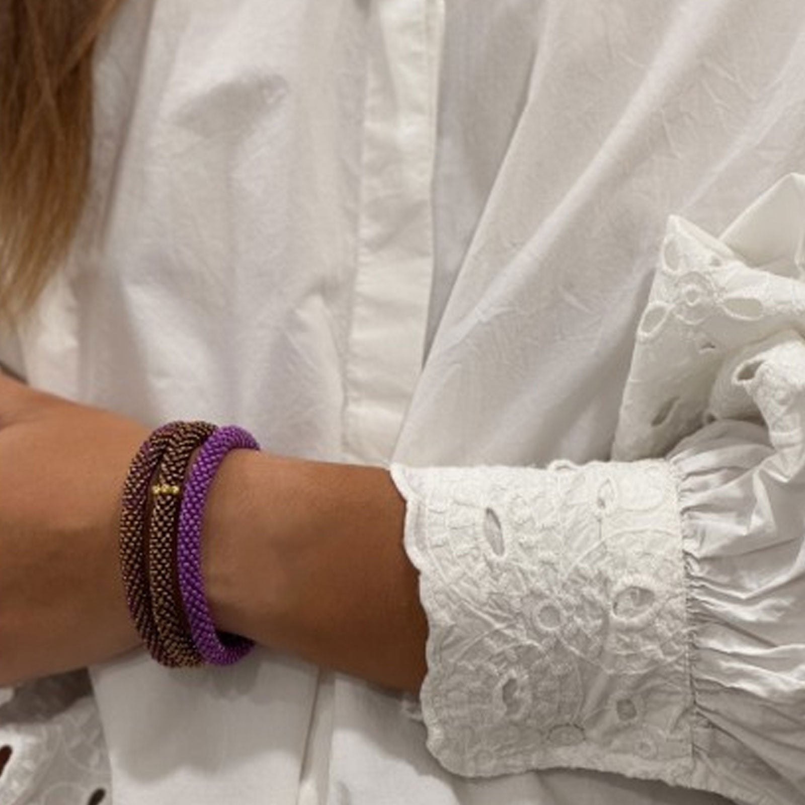 Nepalese Bracelet violet/gold Maison Kizo