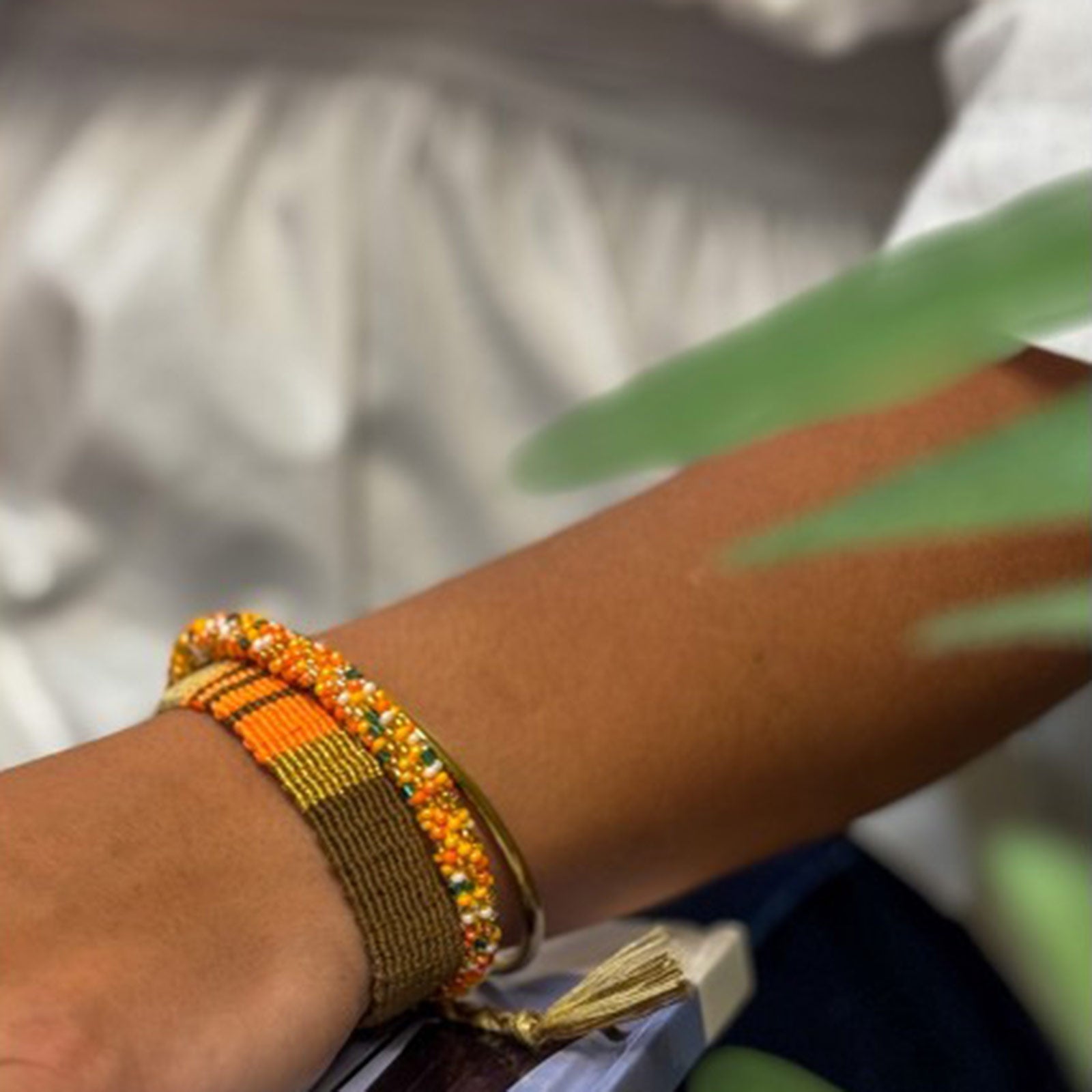 Woven Bracelet brown/orange Maison Kizo