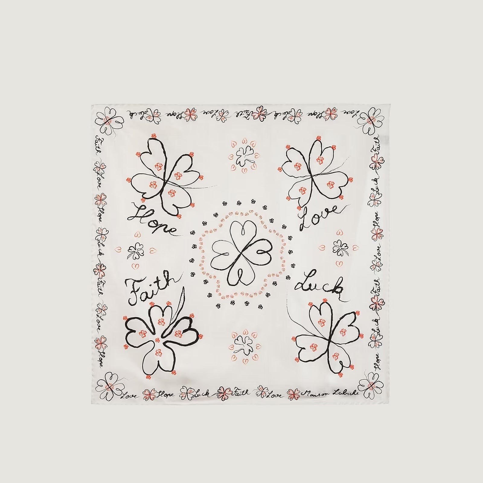 Boulnois Clover Hope Silk Scarf ivory Maison Labiche