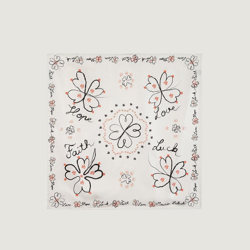 Boulnois Clover Hope Silk Scarf ivory Maison Labiche