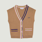 Gossec Labiche Cardigan tan stripes Maison Labiche
