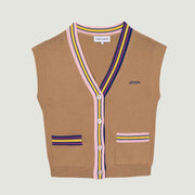 Gossec Labiche Cardigan tan stripes Maison Labiche