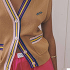 Gossec Labiche Cardigan tan stripes Maison Labiche