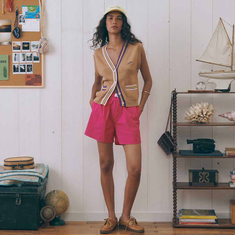 Gossec Labiche Cardigan tan stripes Maison Labiche