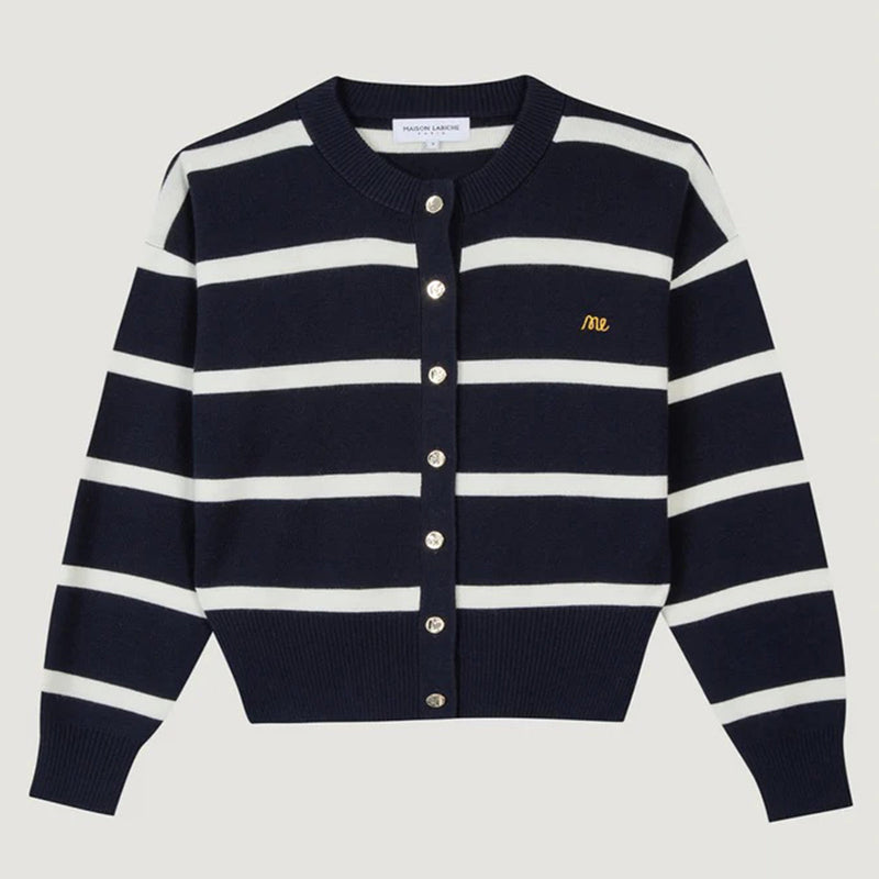 Laonnais Patch ML Cardigan navy/ivory