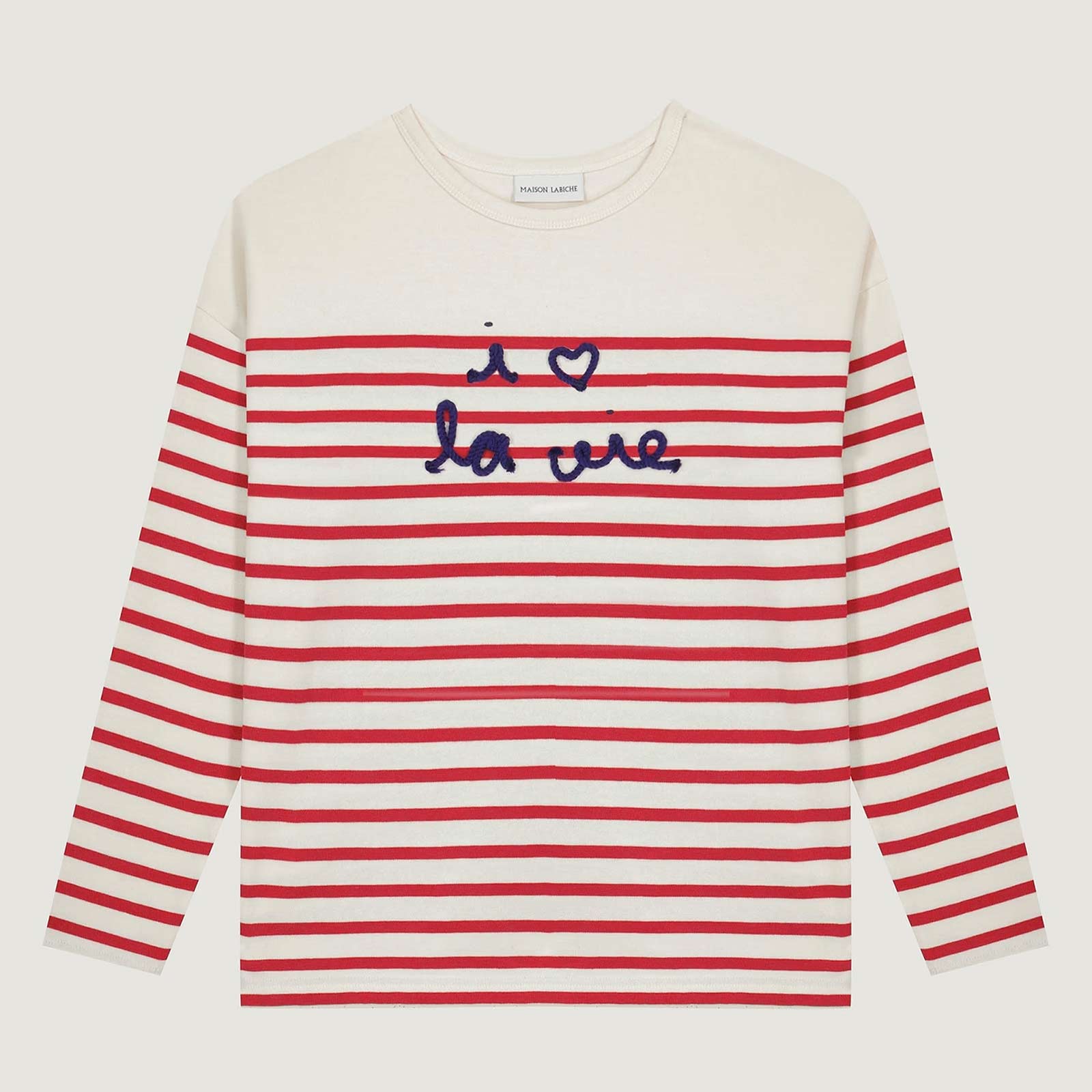 Montpar I Love La Vie/GOTS Longsleeve ivory/poppy Maison Labiche