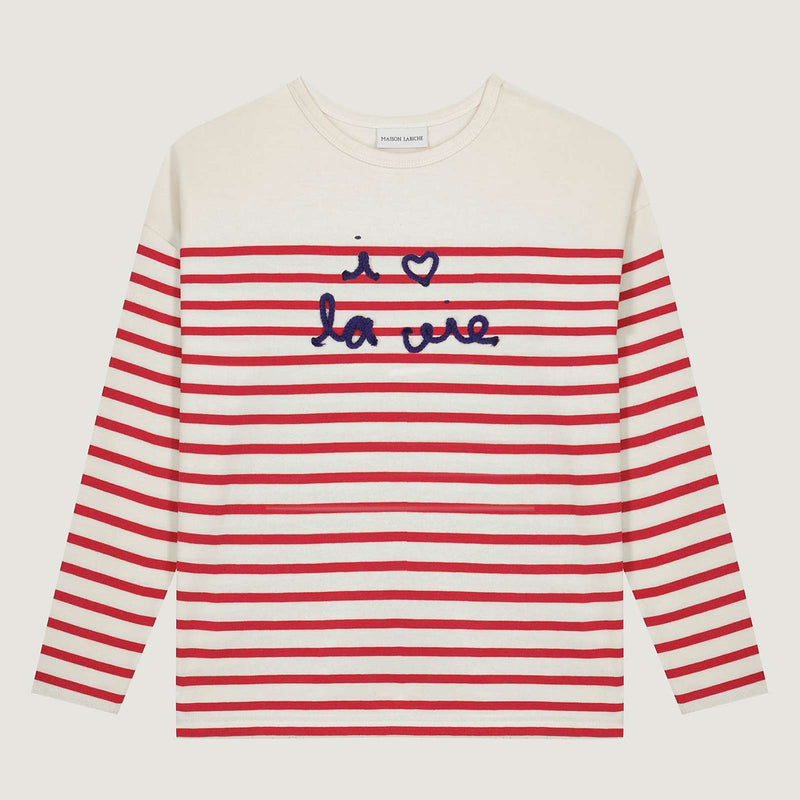 Montpar I Love La Vie/GOTS Longsleeve ivory/poppy Maison Labiche