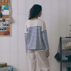 Montpar La Mer/GOTS Longsleeve ivory/blue Maison Labiche