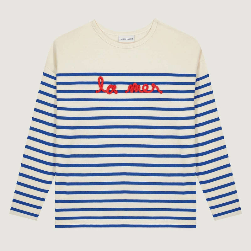 Montpar La Mer/GOTS Longsleeve ivory/blue Maison Labiche
