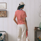 Pers Mini Patch Coeur/GOTS T-Shirt ivory/poppy Maison Labiche