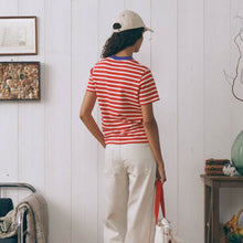 Pers Mini Patch Coeur/GOTS T-Shirt ivory/poppy Maison Labiche