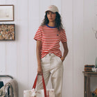 Pers Mini Patch Coeur/GOTS T-Shirt ivory/poppy Maison Labiche