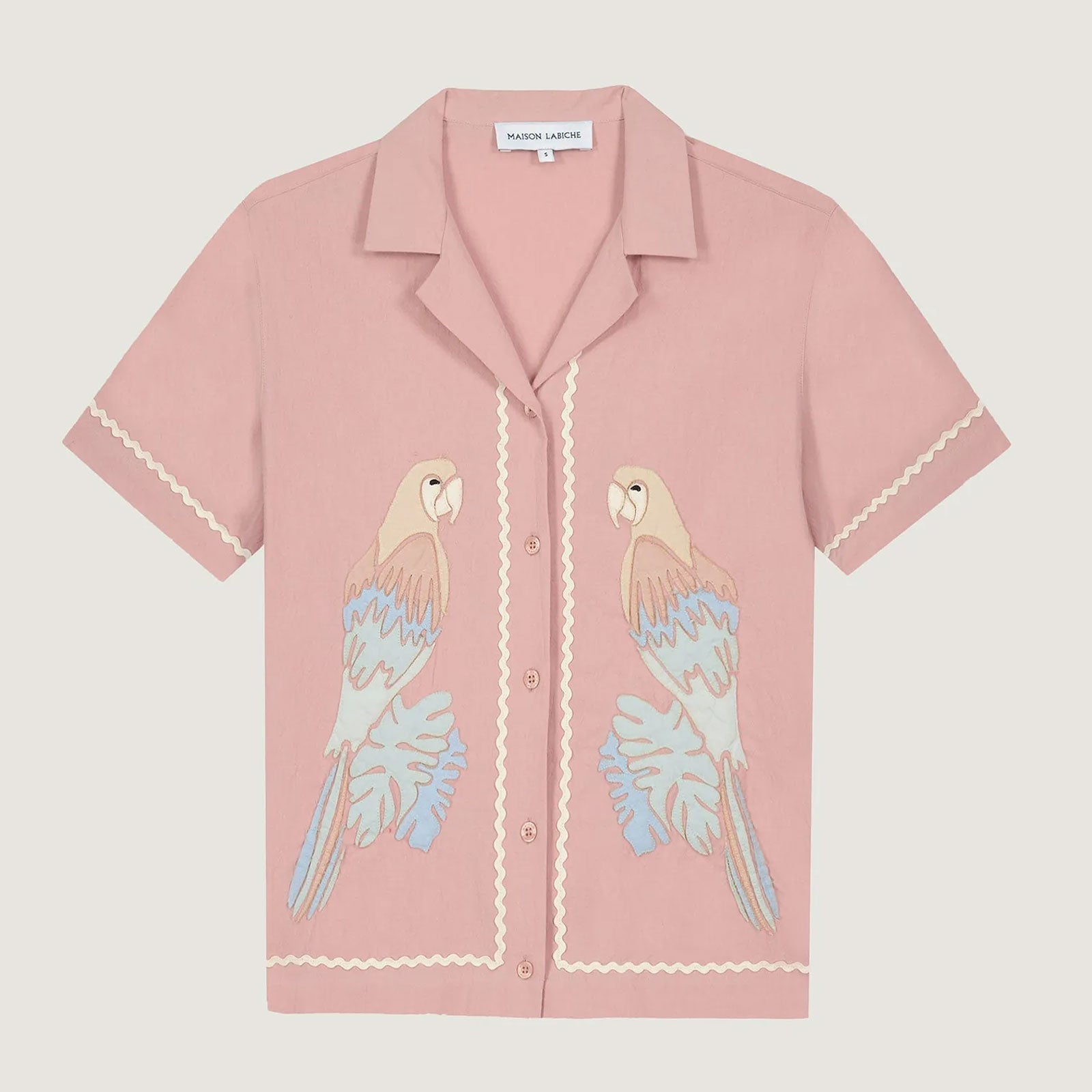 Souchier Parrots Blouse english pink Maison Labiche