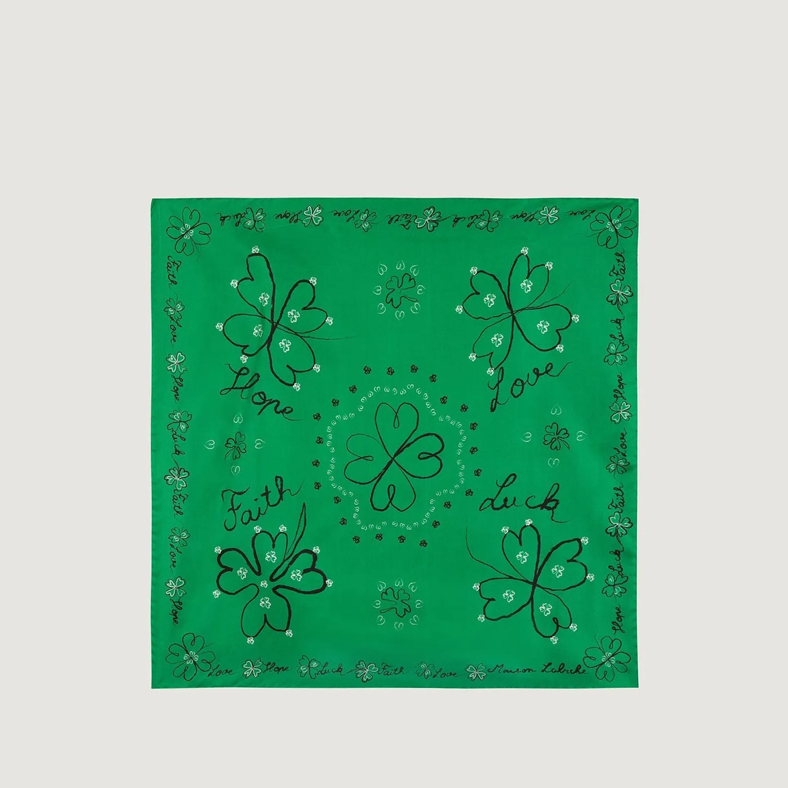 Boulnois Clover Hope Silk Scarf jungle green Maison Labiche