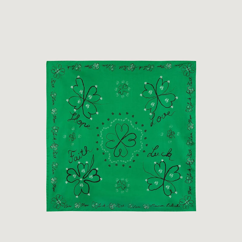 Boulnois Clover Hope Silk Scarf jungle green Maison Labiche