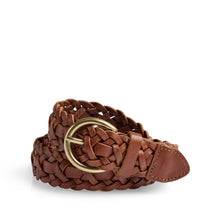 HarlynMBG Braided Belt cognac w/br.gold