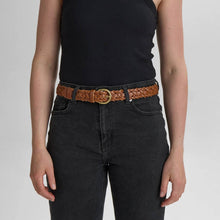 HarlynMBG Braided Belt cognac w/br.gold