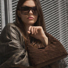 HaymaMBG Suede Weave Handbag dark brown 4692SUW-202 Markberg Denmark