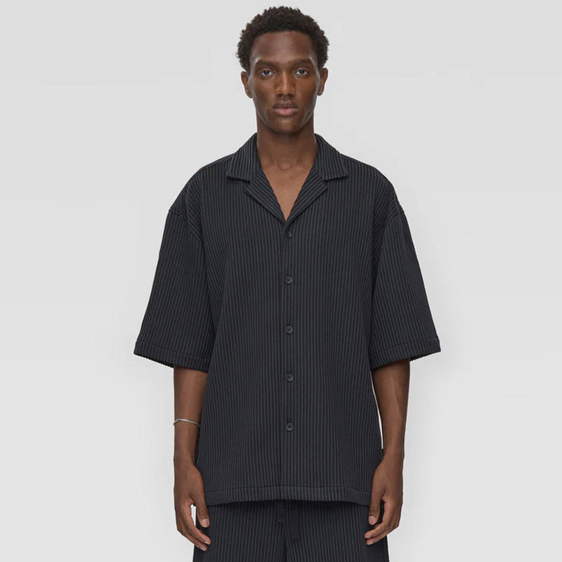Keaton Oversized S/S Striped Shirt black Minimum